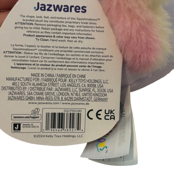 Squishmallows Sydnee 3.5” Clip On NWT Original Kellytoy Purple Unicorn - Picture 4 of 5